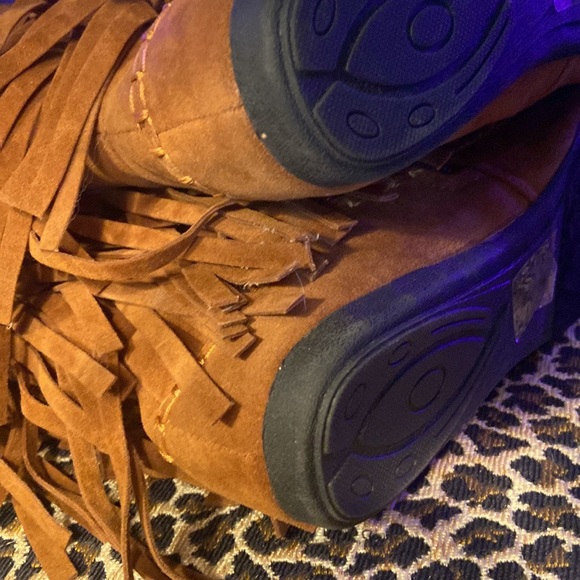 Stringed Boots Brown Suede New Never Worn - Picture 5 of 8